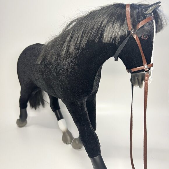 American Girl Black & White Velvet Horse 16” Retired 2008 Collectible w/ Lead - Picture 5 of 16